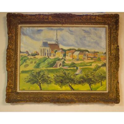 Table With A Framing Representative Village View.