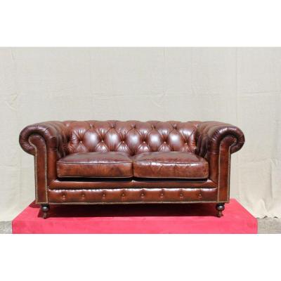 Chesterfield Sofa In Leather.