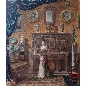 Large Neo Renaissance Gouache.