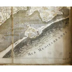 18th Century Map. Languedoc Region.