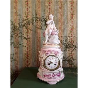 Pendulum In Fine Earthenware. Watchmaker Vincenti.