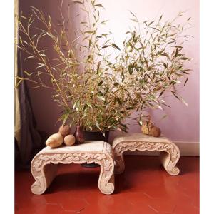 Pair Of Marble Pedestals.