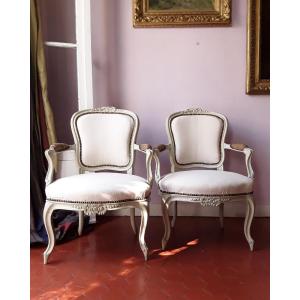 Pair Of 18th Century Armchairs By Fn Geny.