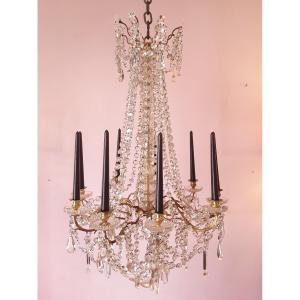 19th Century Crystal Chandelier. 