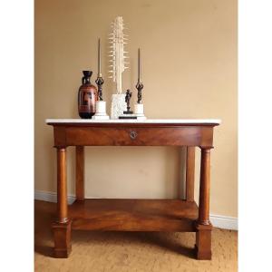Walnut Console From The First Empire Period.