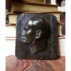 Bronze Plaque Depicting Courteline. (dated 1929)
