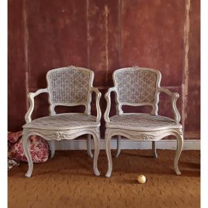Large Pair Of Louis XV Period Armchairs.