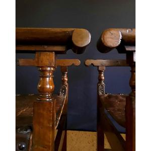 Important Pair Of 17th Century Period Armchairs. 