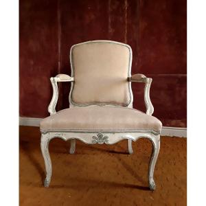 Large Armchair With A Flat Back, Dating From The Louis XV Period.