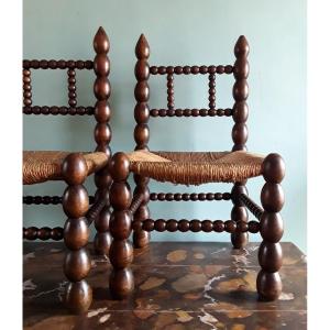 Pair Of Brutalist Chairs. 