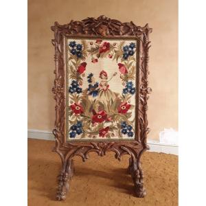 Large Romantic Period Fireplace Screen.