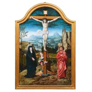 Crucifixion, Studio Of The Master Of The Female Half-lengths, 16th Century Antwerp School