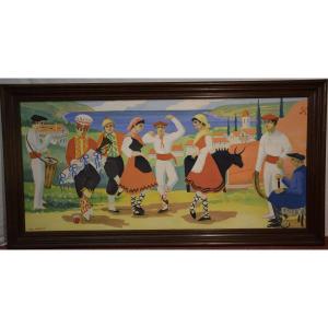 Louis Chareyre (1917-1995) Traditions Of The Basque Country, Oil On Panel