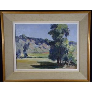 Jean-louis Daniel (1861-1929), "hilly Landscape Of The Périgord", Oil On Panel