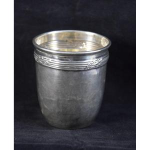 Curon Beaker In Solid Silver, Neck Brace Hallmark, Goldsmith Victor Boivin Fils, Late 19th Century
