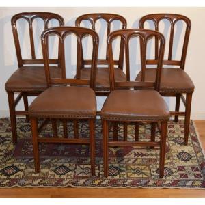 Suite de 5 chaises estampillées" Dubois" ,époque Louis Philippe