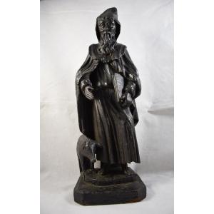 Carved Wooden Statue Representing Saint Anthony