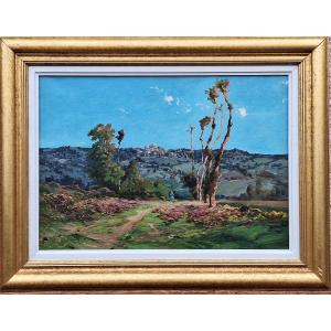Ferdinand David (1860-1944), "lot Valley At Penne d'Agenais" Oil On Canvas 