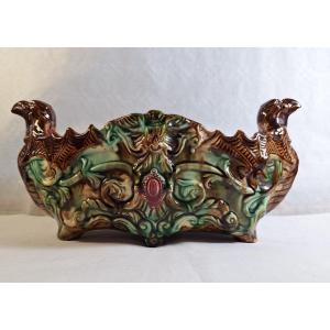 Barbotine Planter, After Thomas Sergent, Late 19th Century 