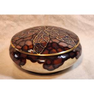 Camille Tharaud (1878-1956), Porcelain Candy Box, Art Deco, Limoges, 20th Century 