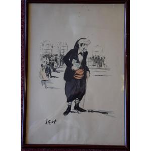 Georges Goursat Dit Sem (1863'1934) Caricatural Lithograph.