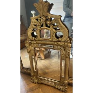 Gilded Mirror With Pediment 