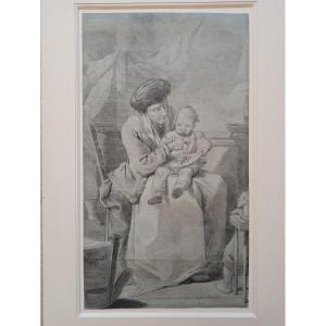 Charles François Hutin, A Feast Of Cherries, C. 1756 – Drawing On Blue Paper