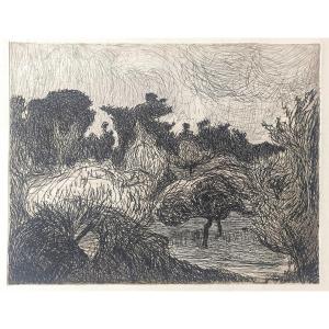Roderic O'conor, Le Verger (the Orchard), 1893 – Original Etching (reprint Galerie Prouté 1981)