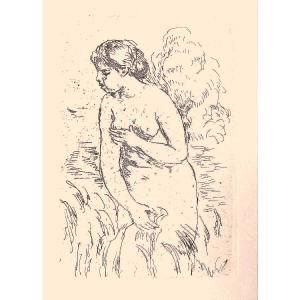Renoir, Baigneuse Debout, à Mi-jambes, 1910, Original Etching, Full Margins (bather)