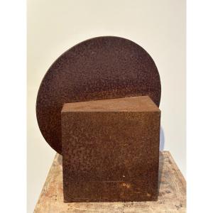 Geometric Abstraction, Corten Steel Sculpture Circa 1970