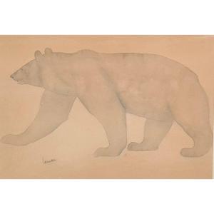 Walking Bear, Drawing By Marcel Lemar Circa 1930