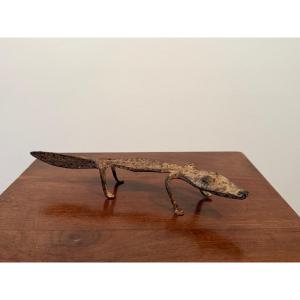 Wrought Iron Crocodile, Lobi, West Africa Circa 1950-60
