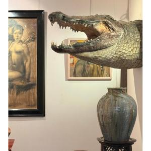 Life-size Fiberglass Crocodile Head