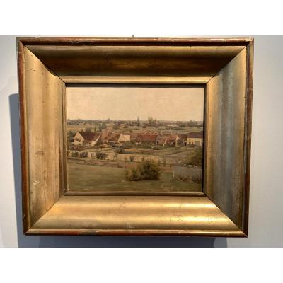 Landscape Oil On Panel By Felix Berne Bellecour Late 19th Century 