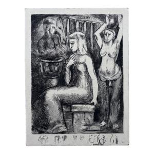 Portfolio Of 7 Expressionist Engravings, Circa 1930-50