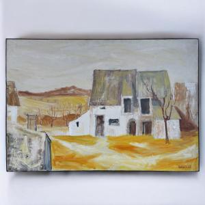 Dolbeau (1961) - “senlisse”, Large Oil On Canvas 60p (130 X 90 Cm)