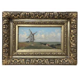 Mill In A Flemish Landscape – Flemish School, Late 19th / Early 20th Century Oil On Panel 