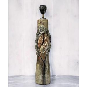Ceramic Lamp Base Signed Alain Girel – H. 52 Cm