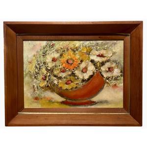 Oil On Panel Signed In Cyrillic – Kyriako, 1989 – Floral Still Life