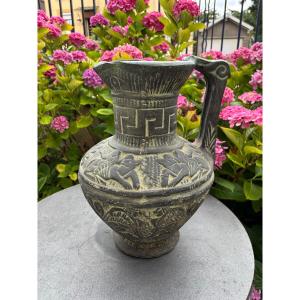 Large Spanish Jar Figueras – Greco-roman Style, Bronze Patina, H 40 Cm