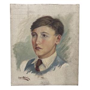 Portrait Of A Young Man Signed Jean Blaise – Nancy, 1940 – Attributed To M. Weil, Professor In Luné