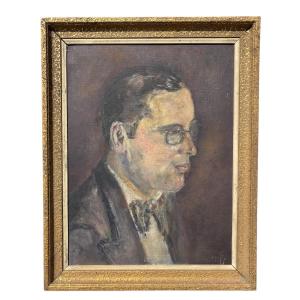 Self-portrait Signed Weil – 1937 Oil On Panel