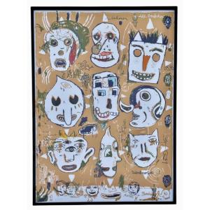 Atak Georg Barber, 1967. - Faces 1997, Original Signed And Numbered Silkscreen