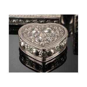 Silver Heart-shaped Box, Northern Europe, Early 19th Century 20th Century.
