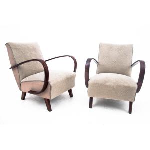 Art Deco Armchairs Designed By J. Halabala, Czechoslovakia, 1930s. After Renovation.