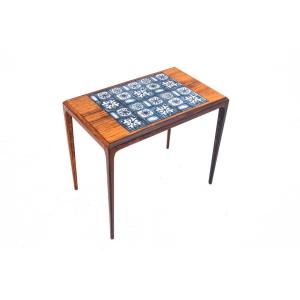 Blue Ceramic Side Table, Denmark, 1960s. After Renovation.