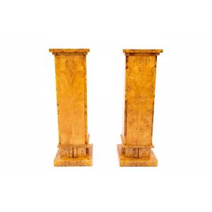 Art Deco Pedestals, 1940s, Poland.
