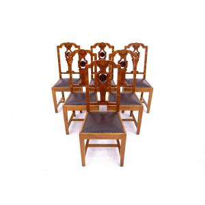 A Set Of Art Deco Chairs, 1940s, Poland.