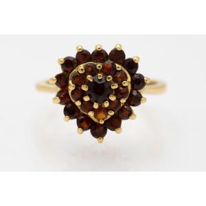 Vintage Heart Ring With Garnets