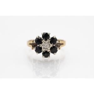 Vintage Flower Sapphire Ring, Uk, Late 20th Century